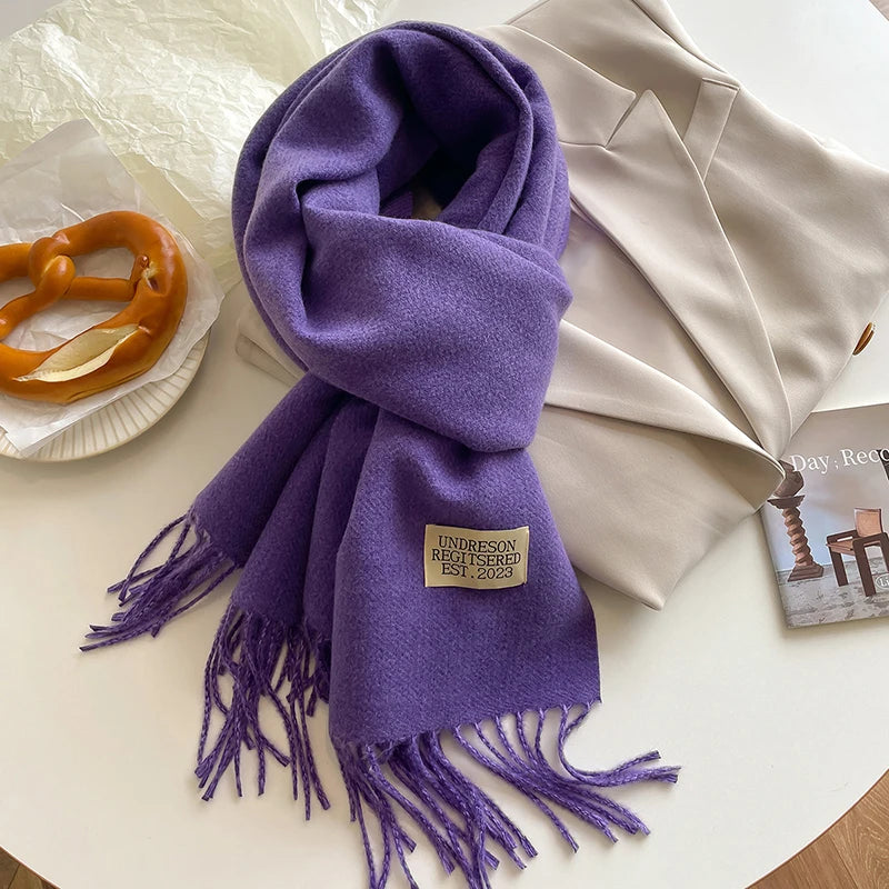 Women's Warm Cashmere Scarf - Korean Style Double-Sided Wrap DFP022-17 68x200cm