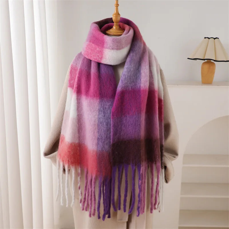 Women's Thick Warm Cashmere Scarf Shawl Wraps Pashmina Neckerchief DS127-02 38x230cm