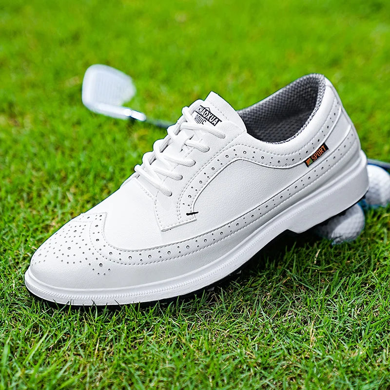 Men's Elegant Brogue Dress Footwear for Fall and Winter Everyday Wear White