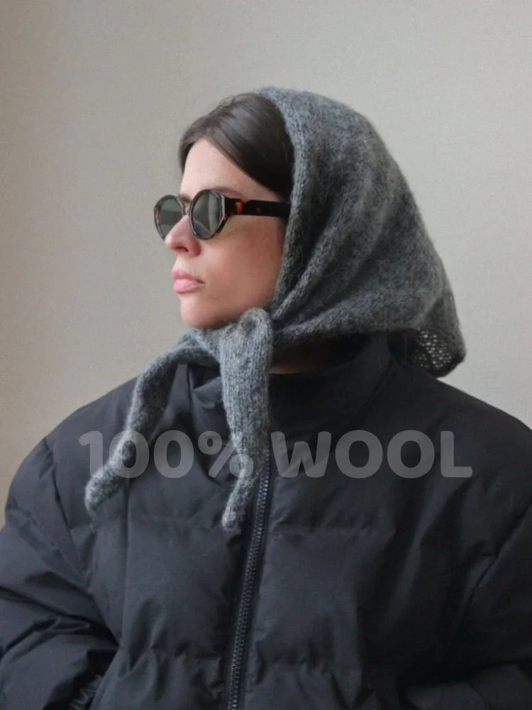 Women's 100% Wool Long Winter Scarf - Warm Solid Shawl Wrap