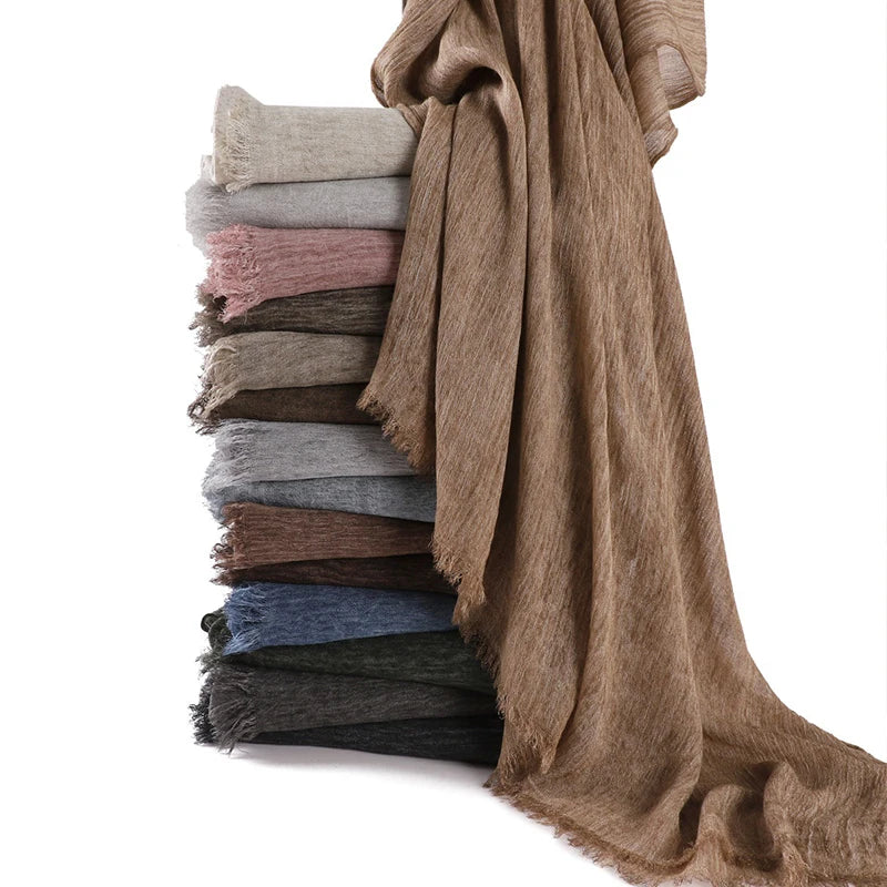 Women's Tie-Dye Crinkle Rayon Hijabs - Breathable Scarf Shawls