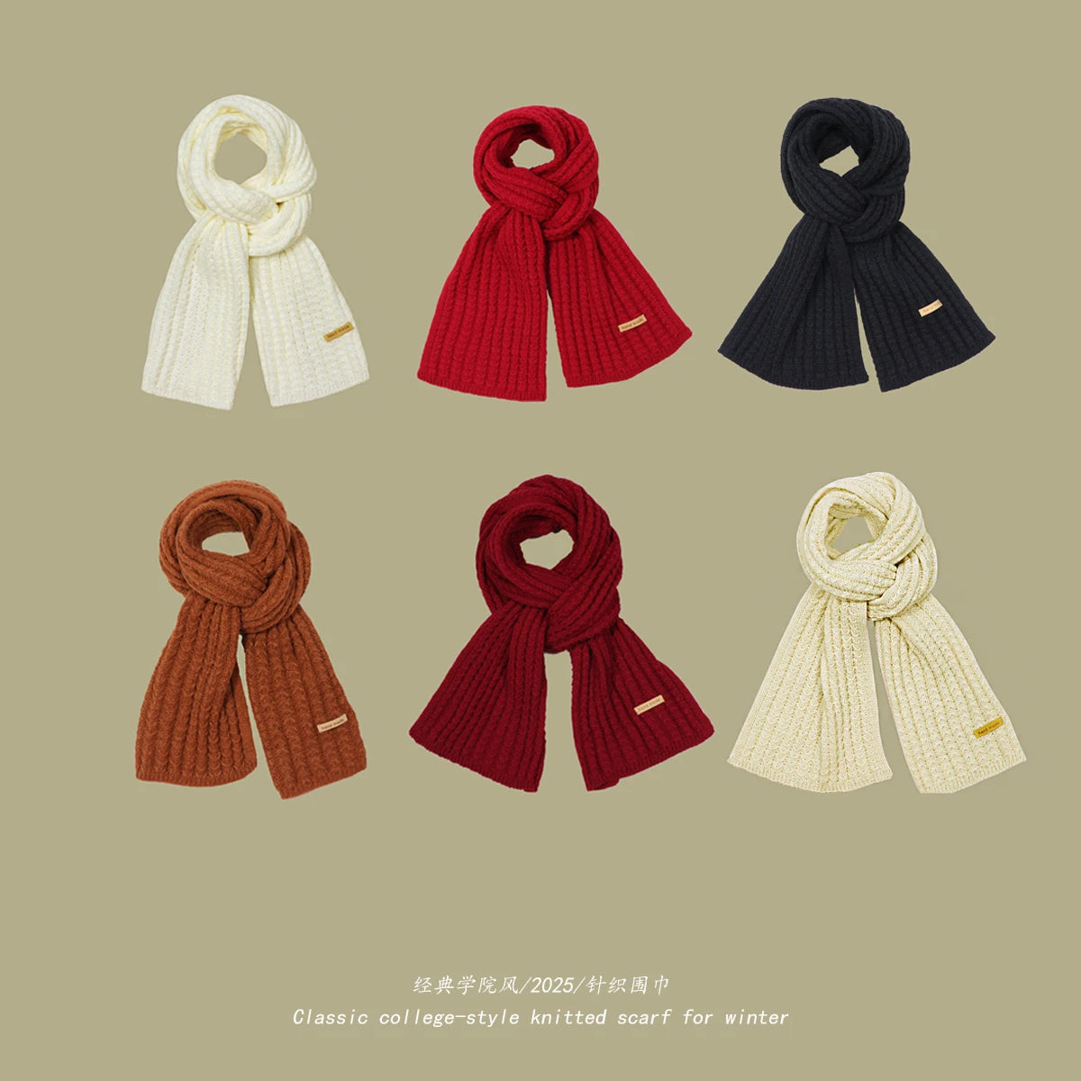 Women's Thick Warm Knitted Scarf - Soft Cashmere Winter Accessory