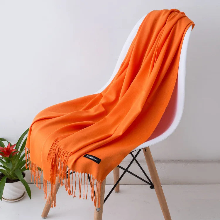 Women's Soft Cashmere Feel Pashmina Scarf for Travel and Winter 14 70x200CM