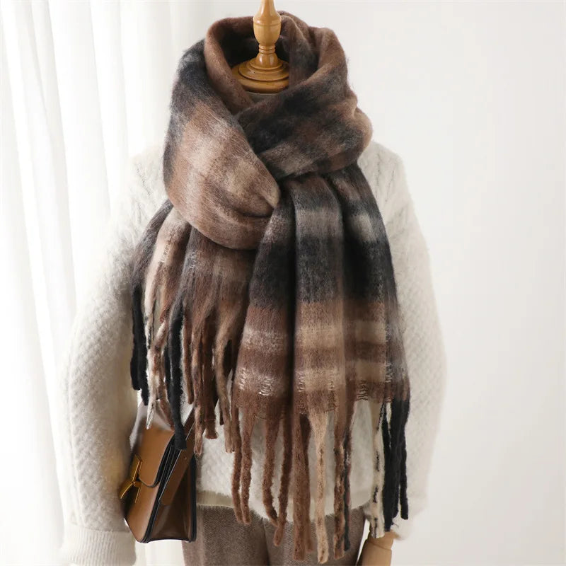 Women's Thick Warm Cashmere Scarf Shawl Wraps Pashmina Neckerchief DS012-08 38x230cm