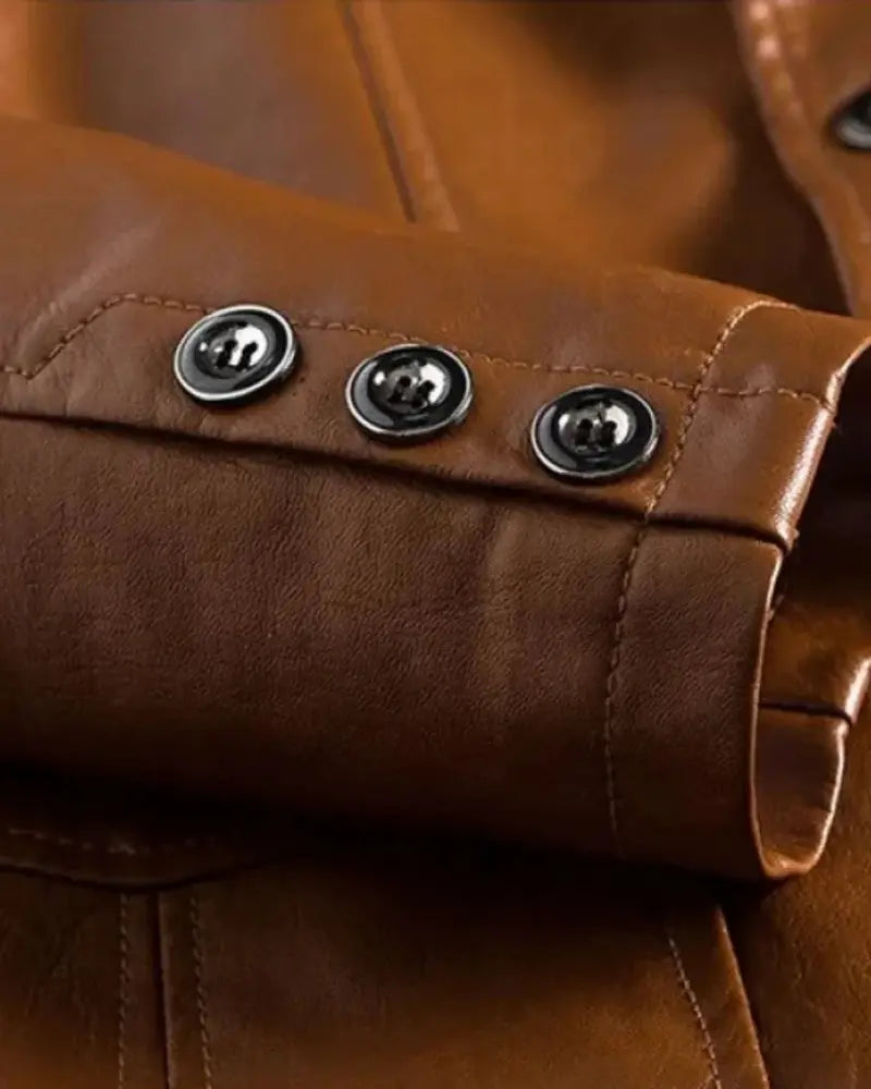 Men's Genuine Leather Motorcycle Jacket for Daily Use Warm