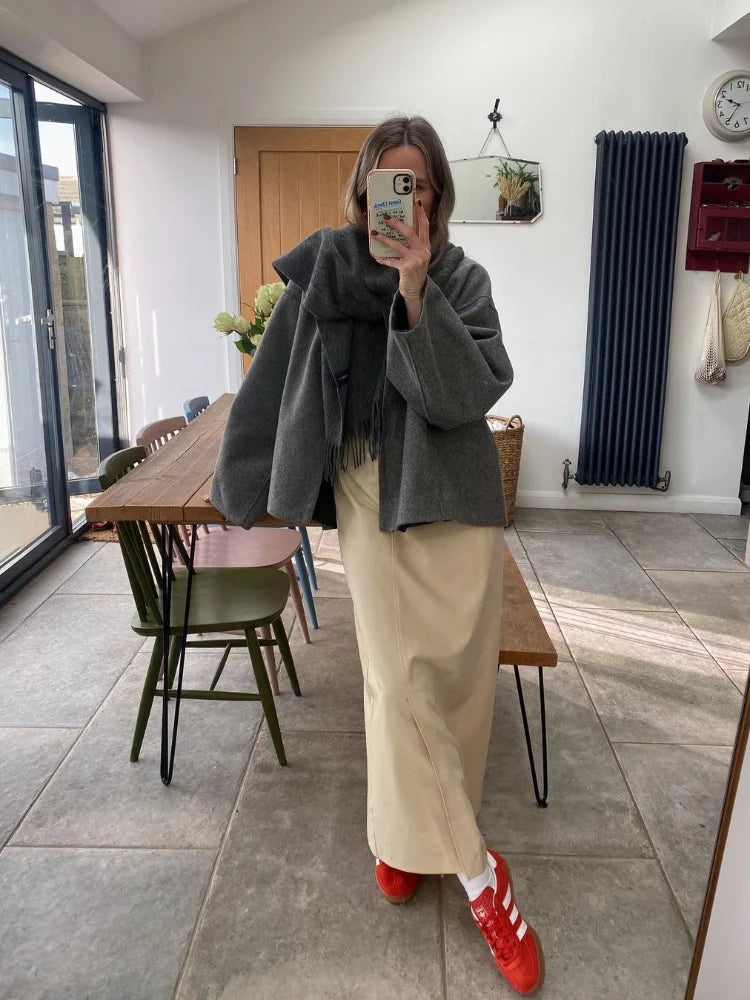 Women's Boxy Oversized Jacket for Fall and Winter Everyday Wear