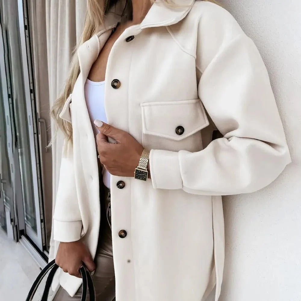 Women's Button-Down Overshirt Jacket for Fall and Winter Everyday Wear