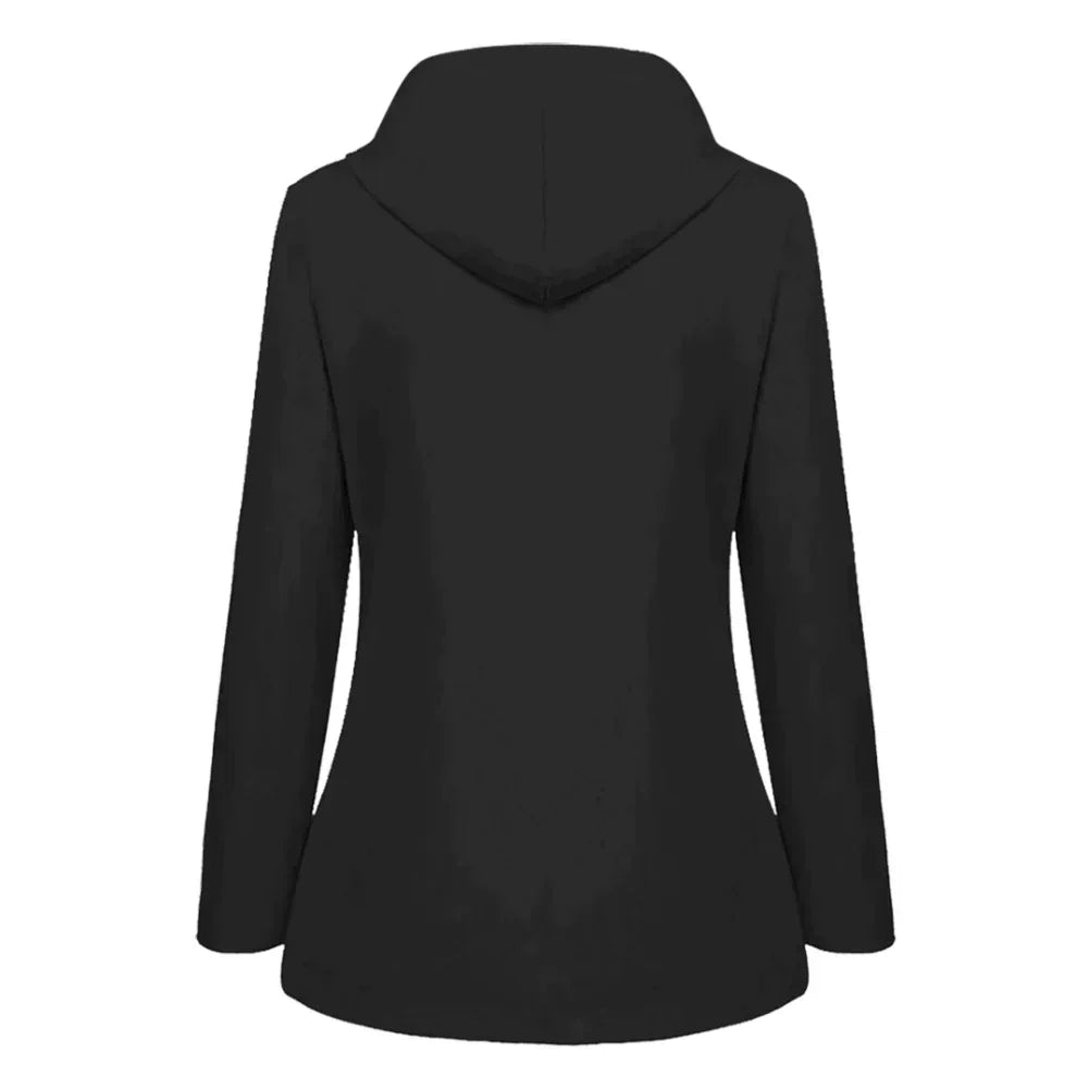 Women's Button Front Hooded Jacket for Fall and Winter Everyday Wear