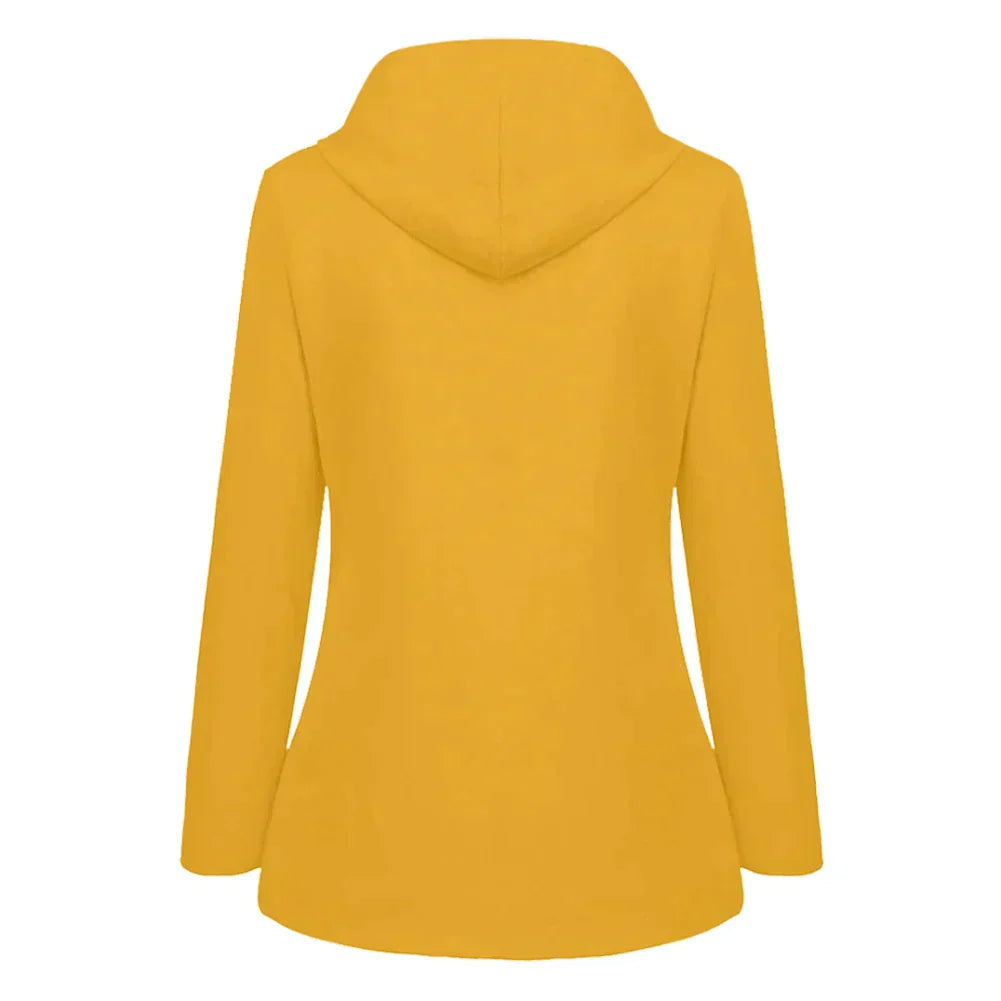 Women's Button Front Hooded Jacket for Fall and Winter Everyday Wear