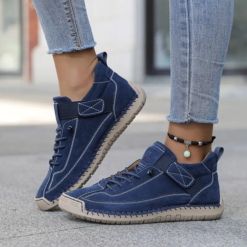 Women's Comfortable Stitched Orthopedic Sneakers for Daily Use Blue