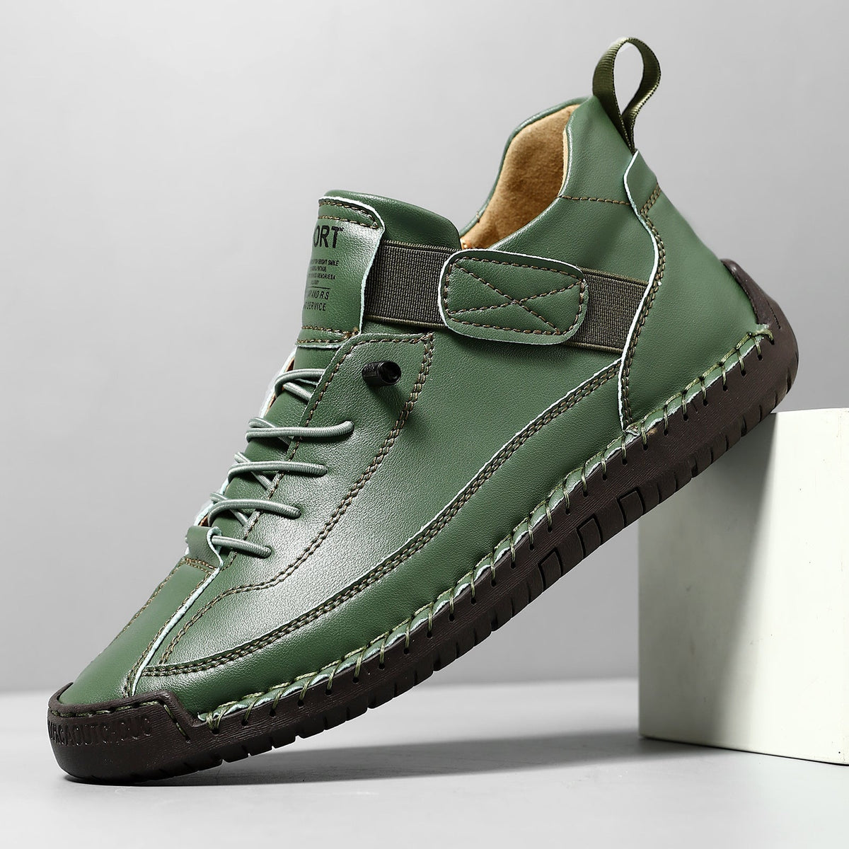 Women's Comfortable Stitched Orthopedic Sneakers for Daily Use Green