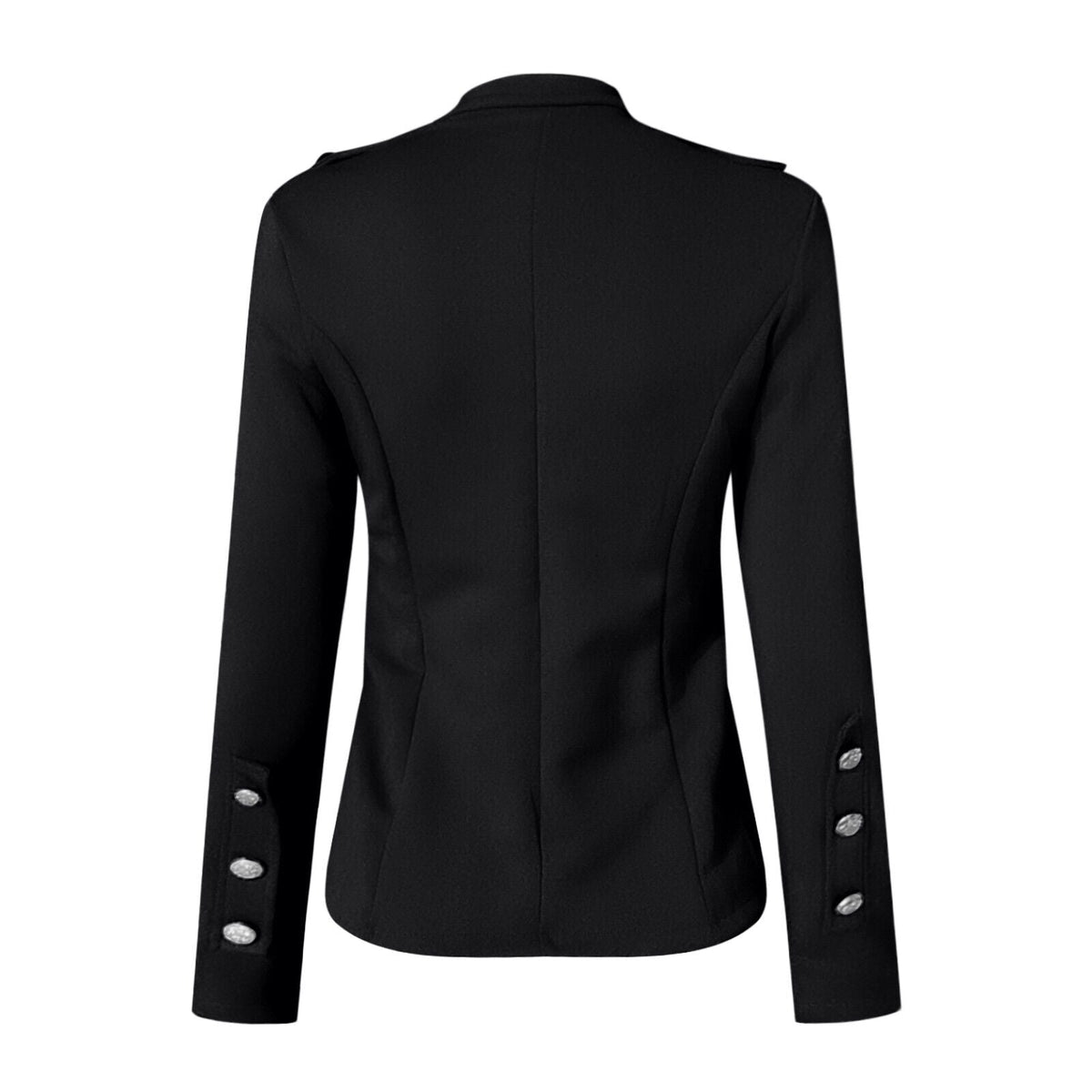 Women's Fitted Button Front Military Jacket for Daily Use