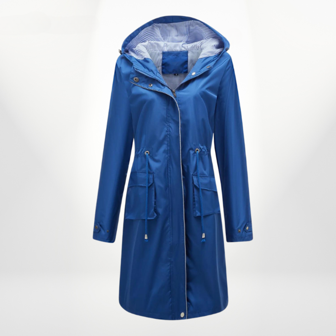 Women's Hooded Long Coat for Stylish Warmth and Comfort Blue