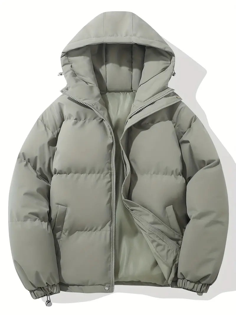 Women's Hooded Puffer Jacket for Warmth and Style for Daily Use Gray
