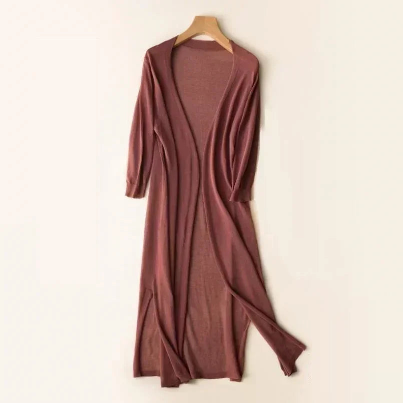 Women's Long Duster Cardigan for Fall and Winter Everyday Wear Coffee
