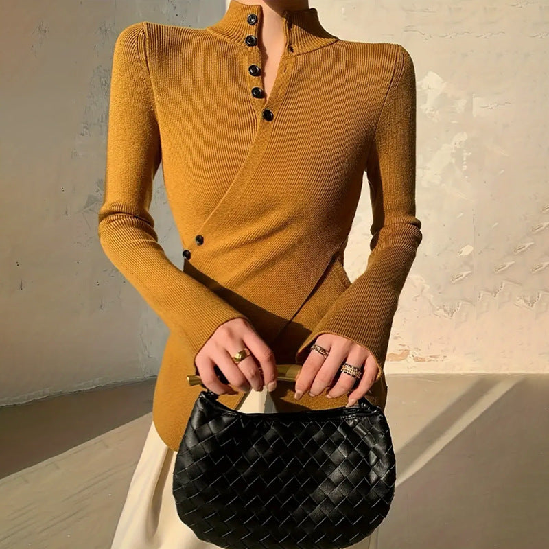 Women's Long Sleeve Wrap Sweater for Fall and Winter Everyday Wear
