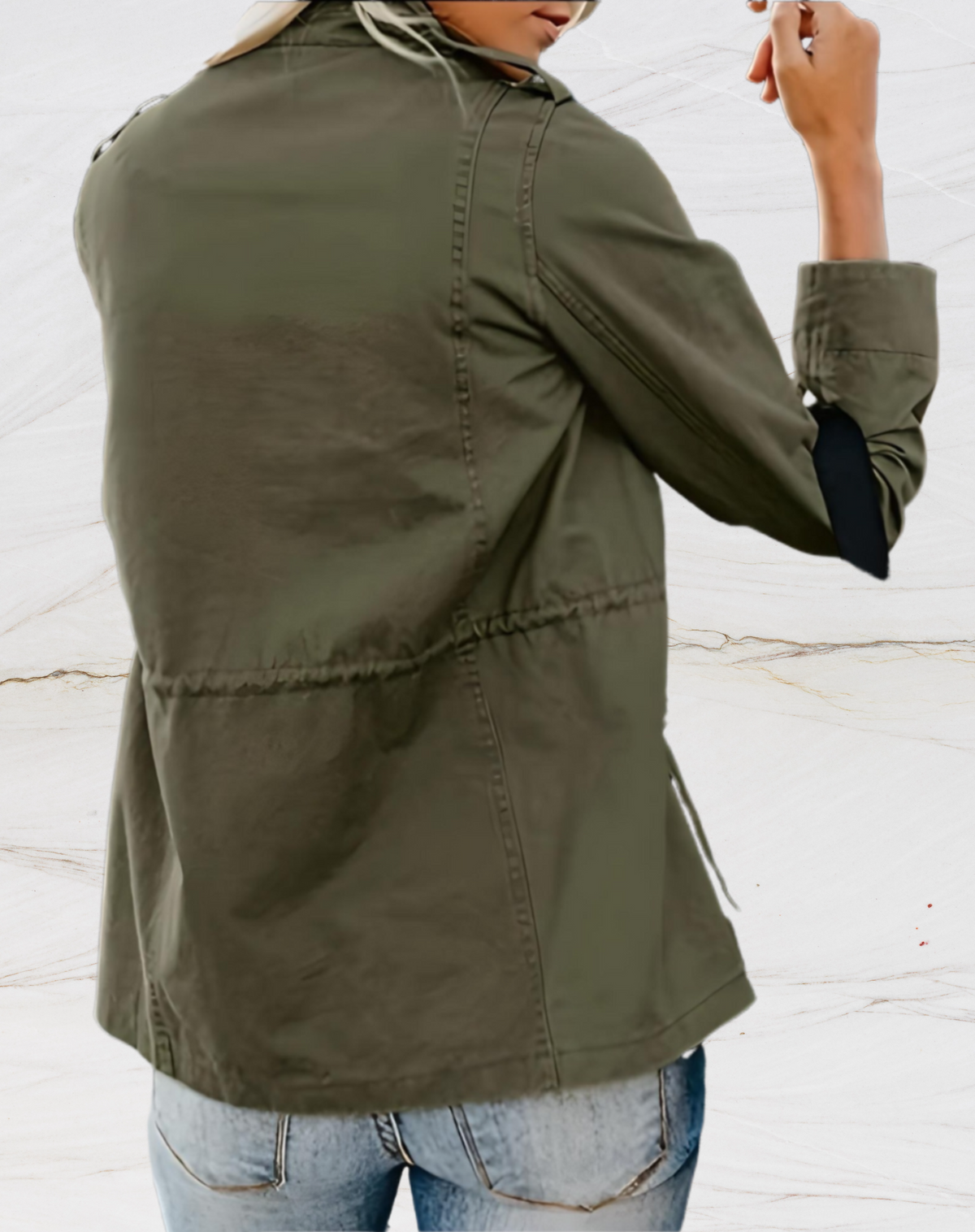 Women's Military Utility Jacket for Fall and Winter Everyday Wear