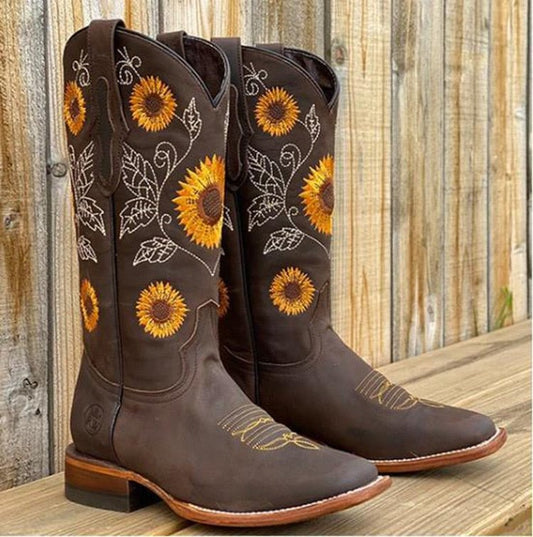 Women's Multi-Color Leather Orthopedic Support Boots for Daily Use Dark Brown