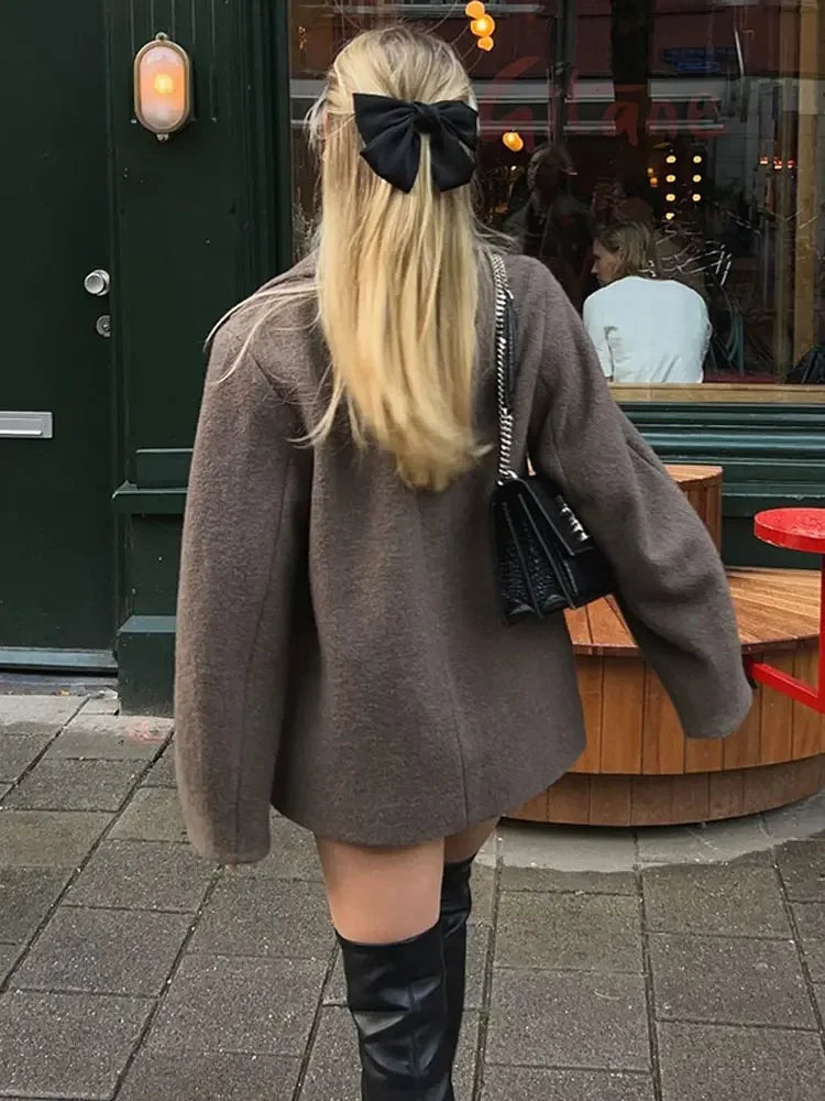 Women's Oversized Double-Breasted Winter Coat for Daily Use