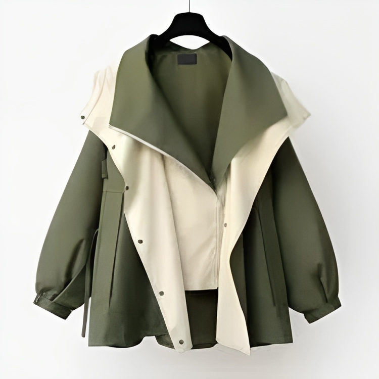 Women's Multi-Color Oversized Fashion Jacket for Fall and Winter Green
