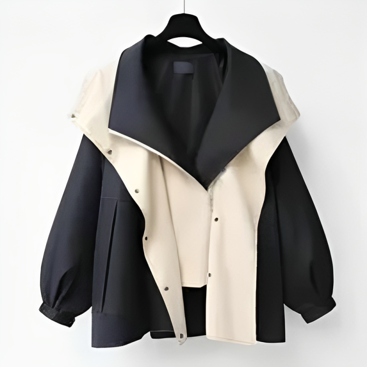 Women's Multi-Color Oversized Fashion Jacket for Fall and Winter Black