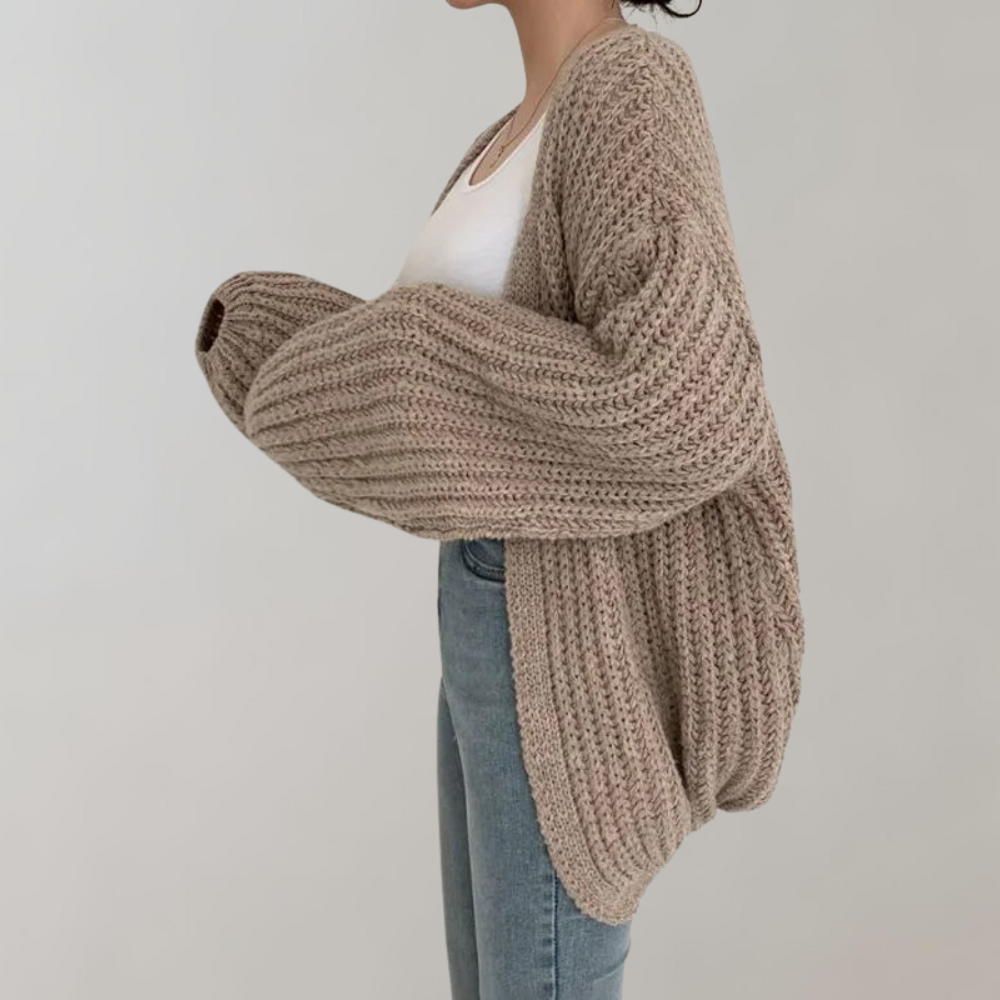 Women's Multi-Color Ribbed Oversized Open Front Cardigan
