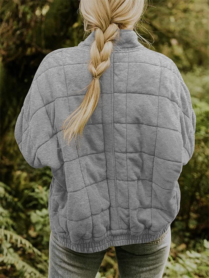 Women's Oversized Quilted Jacket for Fall and Winter Everyday Wear