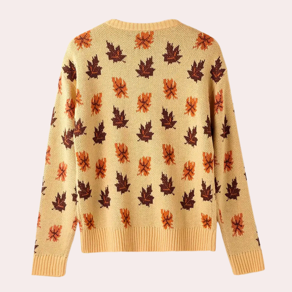 Women's Patterned Crewneck Knit Sweater for Daily Use Warm