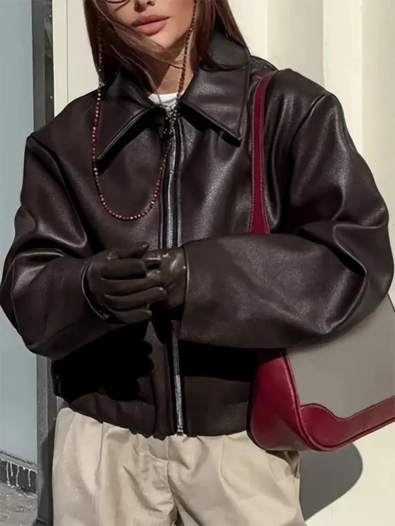 Women's Relaxed Fit Bomber Jacket for Fall and Winter Everyday Wear