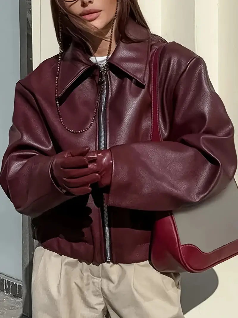Women's Relaxed Fit Bomber Jacket for Fall and Winter Everyday Wear