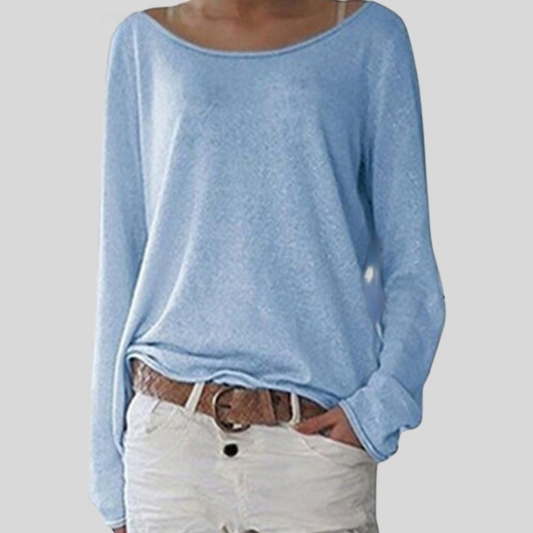 Women's Relaxed Fit Long Sleeve Sweater for Daily Use Warm