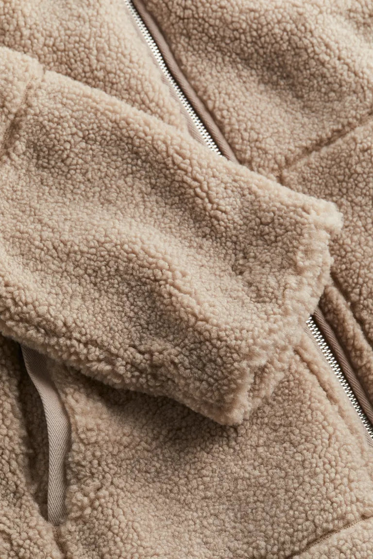 Women's Teddy Zip-Up Coat for Fall and Winter Everyday Wear