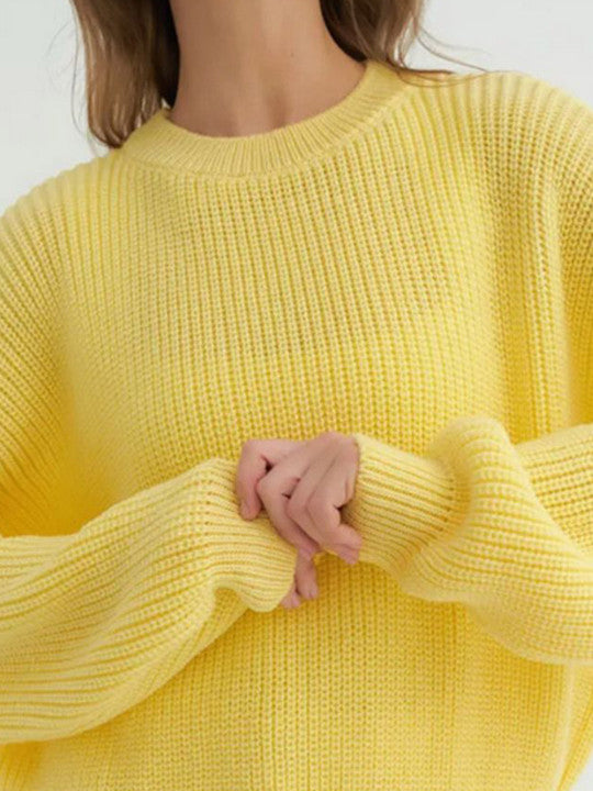 Women's Textured Long Sleeve Sweater for Fall and Winter Everyday Wear