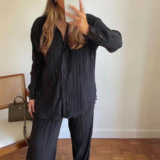 Women's Vibrant and Trendy Lounge Set for Daily Use Warm Black