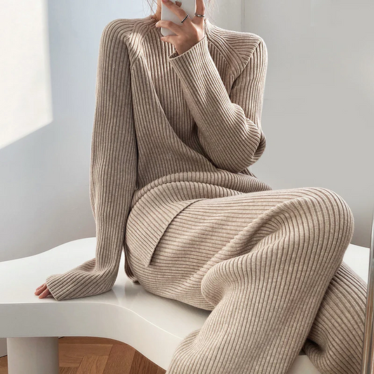 Women's Wide Leg Two-Piece Outfit for Fall and Winter Everyday Wear