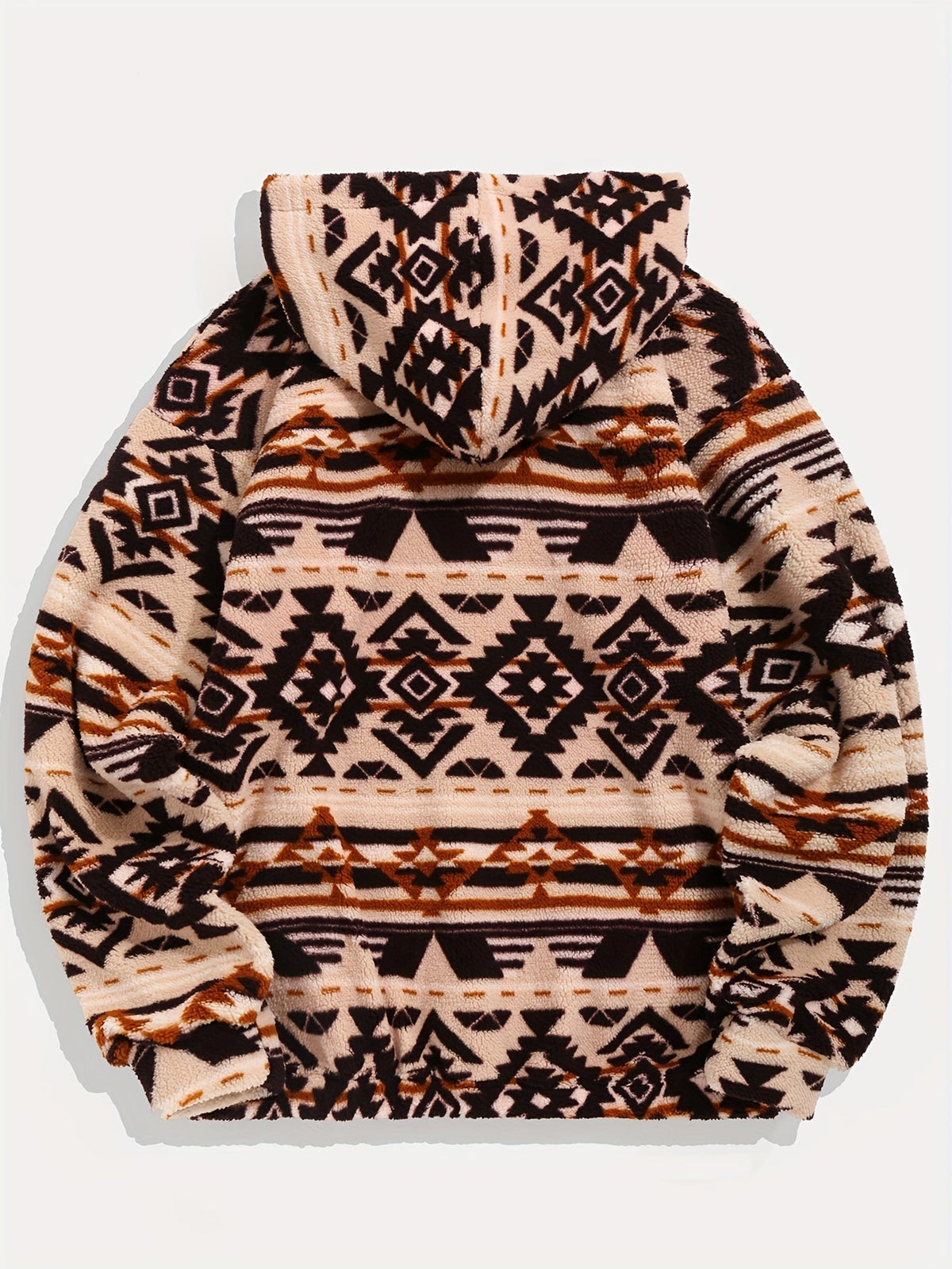 Men's Hooded Pullover Sweatshirt with Pattern Design for Daily Use