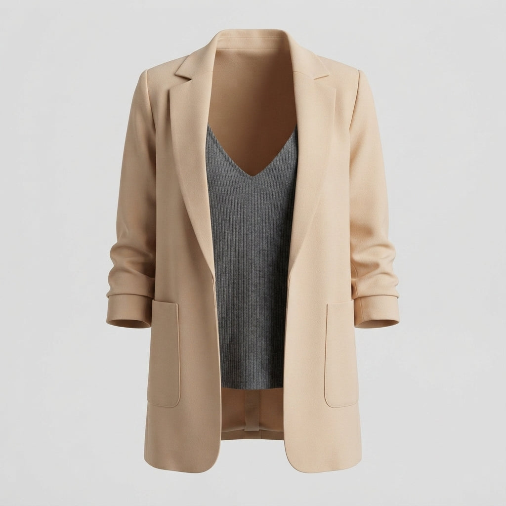 Women's Tailored Slim Fit Jacket for Fall and Winter Everyday Wear