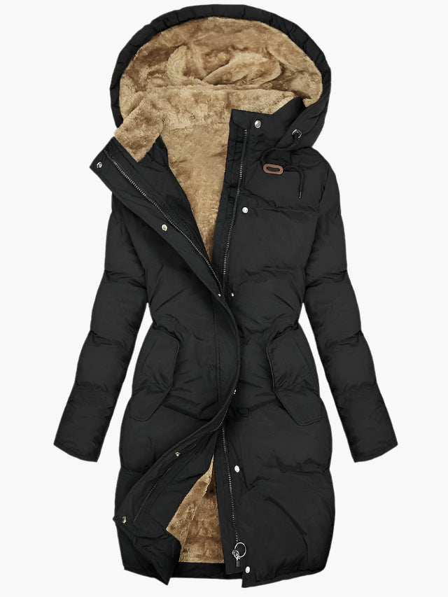 Women's Quilted Hooded Winter Jacket for Daily Use for Work and Travel Black
