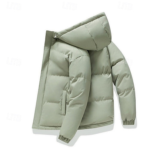 Men's Insulated Hooded Puffer Jacket – Stylish Winter Outerwear