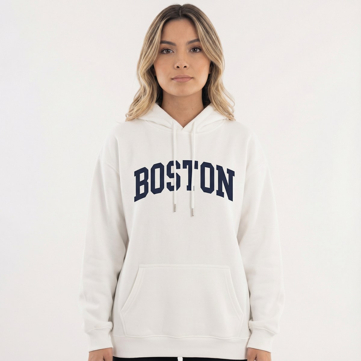 Women's Oversized Graphic Sweatshirt with Long Sleeves for Daily Use White