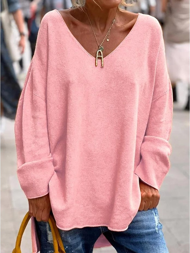Women's Oversized Tunic Sweatshirt for Fall and Winter Everyday Wear Pink