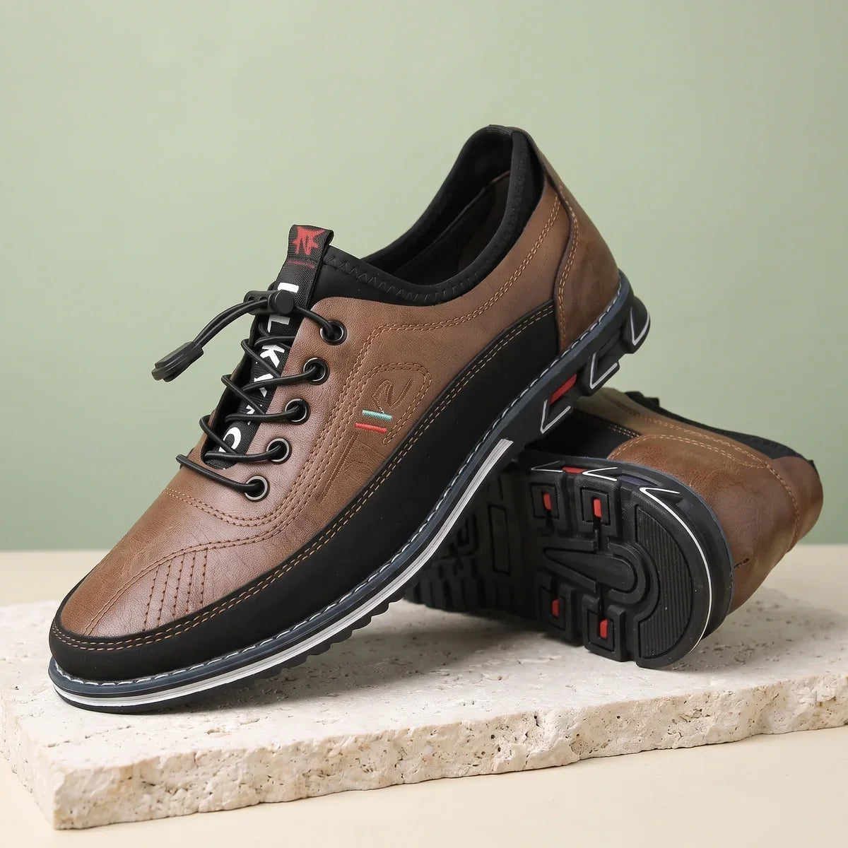 Men's Comfortable Slip-On Sneakers for Orthopedic Support Brown