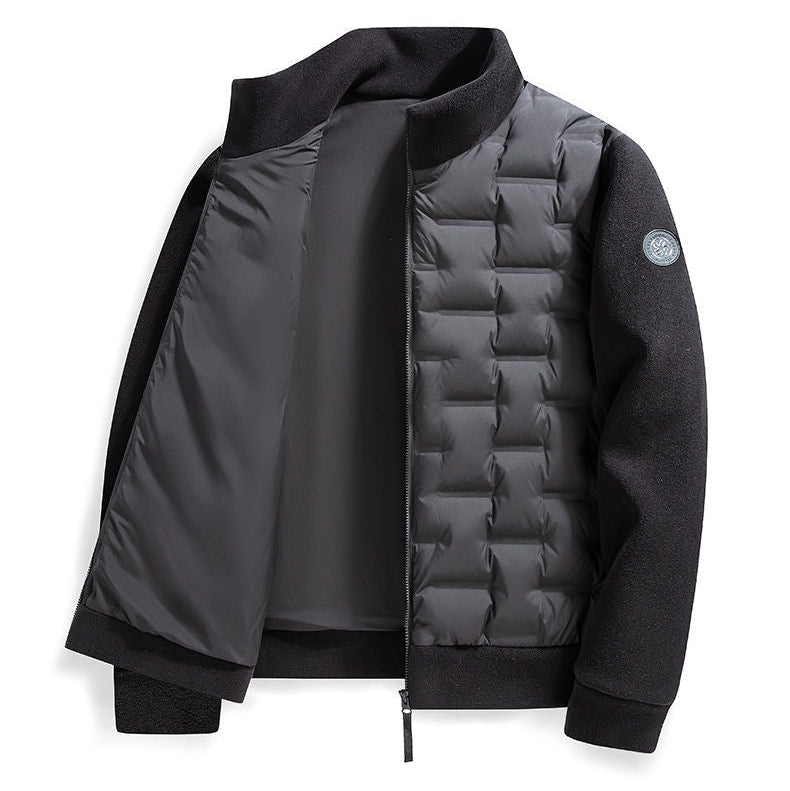 Men's Quilted Fit-and-Flare Classic Puffer Coat for Daily Use