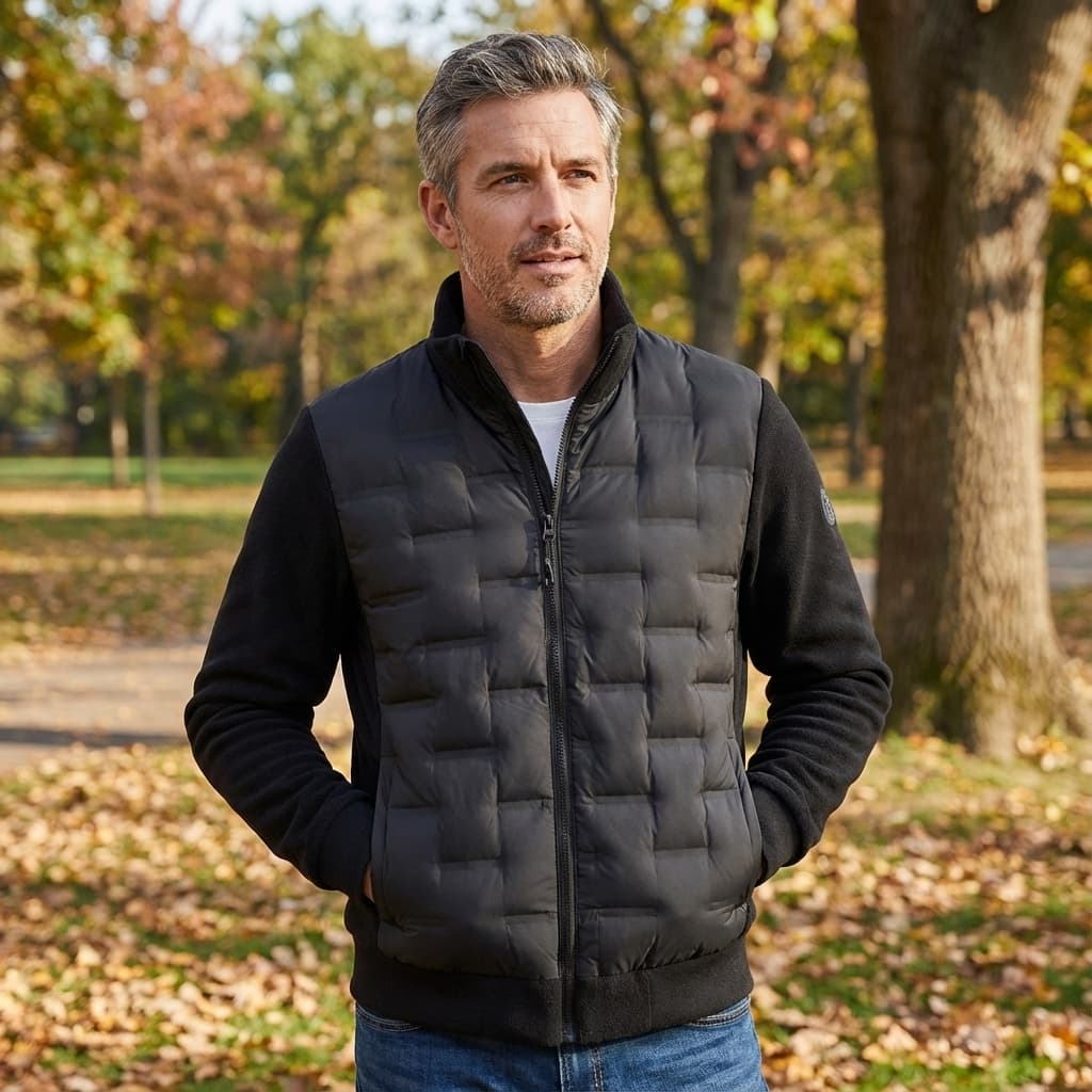 Men's Quilted Fit-and-Flare Classic Puffer Coat for Daily Use