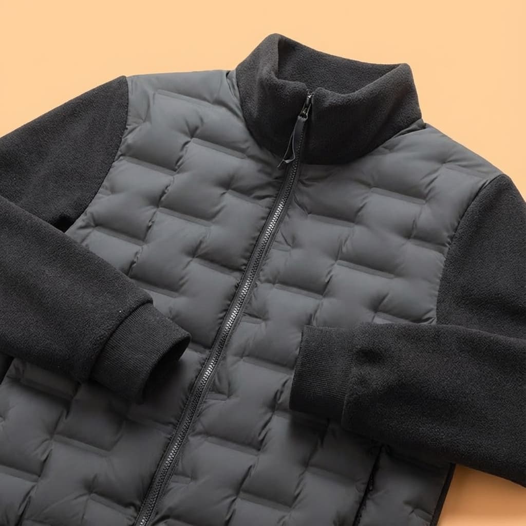 Men's Quilted Fit-and-Flare Classic Puffer Coat for Daily Use