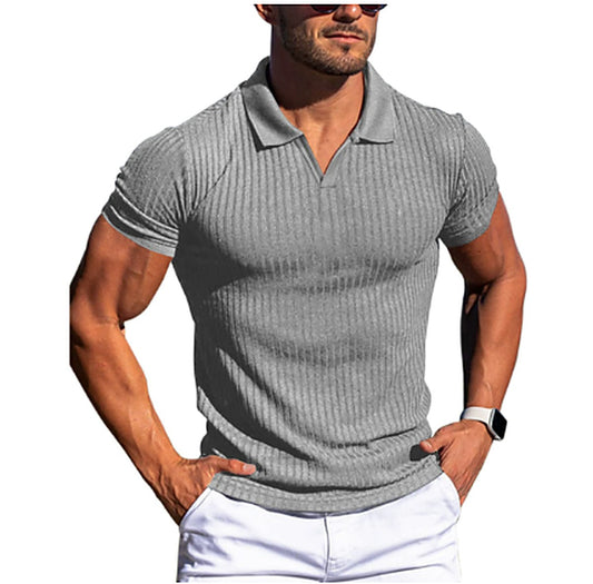Men's Slim-Fit Casual Polo Shirt for Fall and Winter Everyday Wear