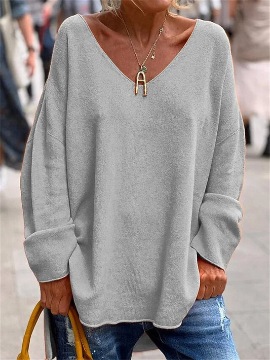 Women's Oversized Tunic Sweatshirt for Fall and Winter Everyday Wear Gray