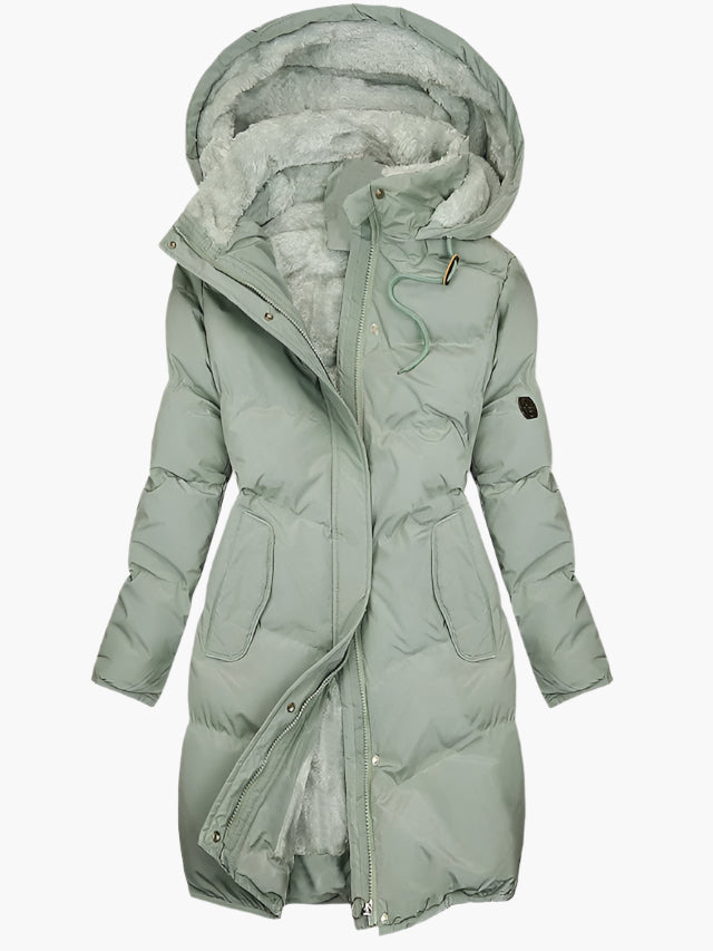 Women's Quilted Hooded Winter Jacket for Daily Use for Work and Travel Green
