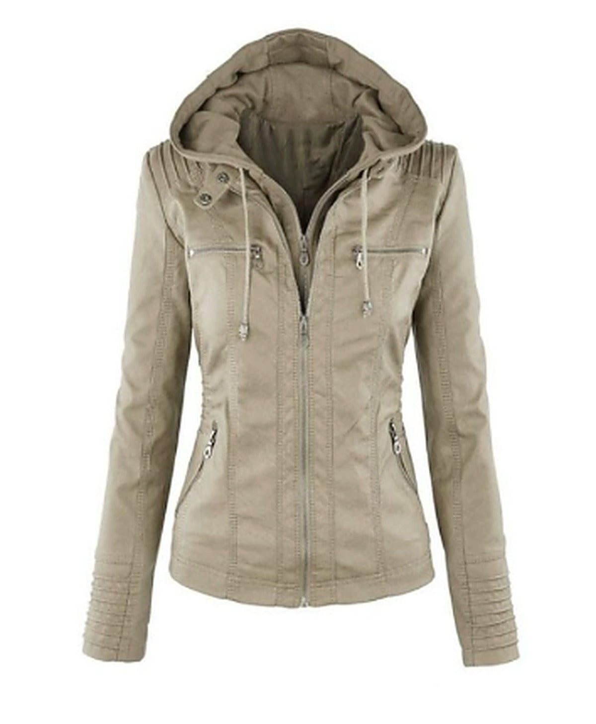 Women's Slim Fit Hooded Jacket for Fall and Winter Everyday Wear