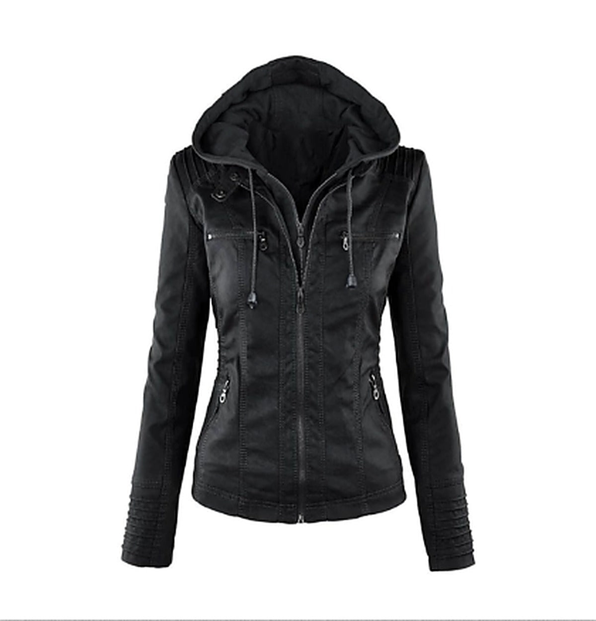Women's Slim Fit Hooded Jacket for Fall and Winter Everyday Wear